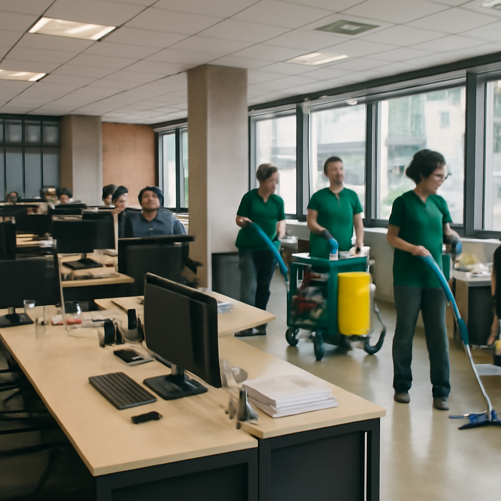Limpeza inteligente no escritório híbrido: como ajustar frequência, equipe e custos sem perder padrão